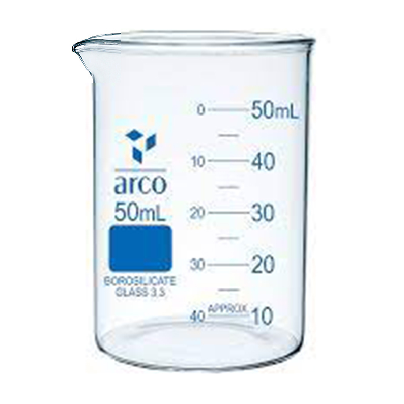 بشر شیشه ای کوتاه با لبه ریزش ARCO 50 میلی لیتری