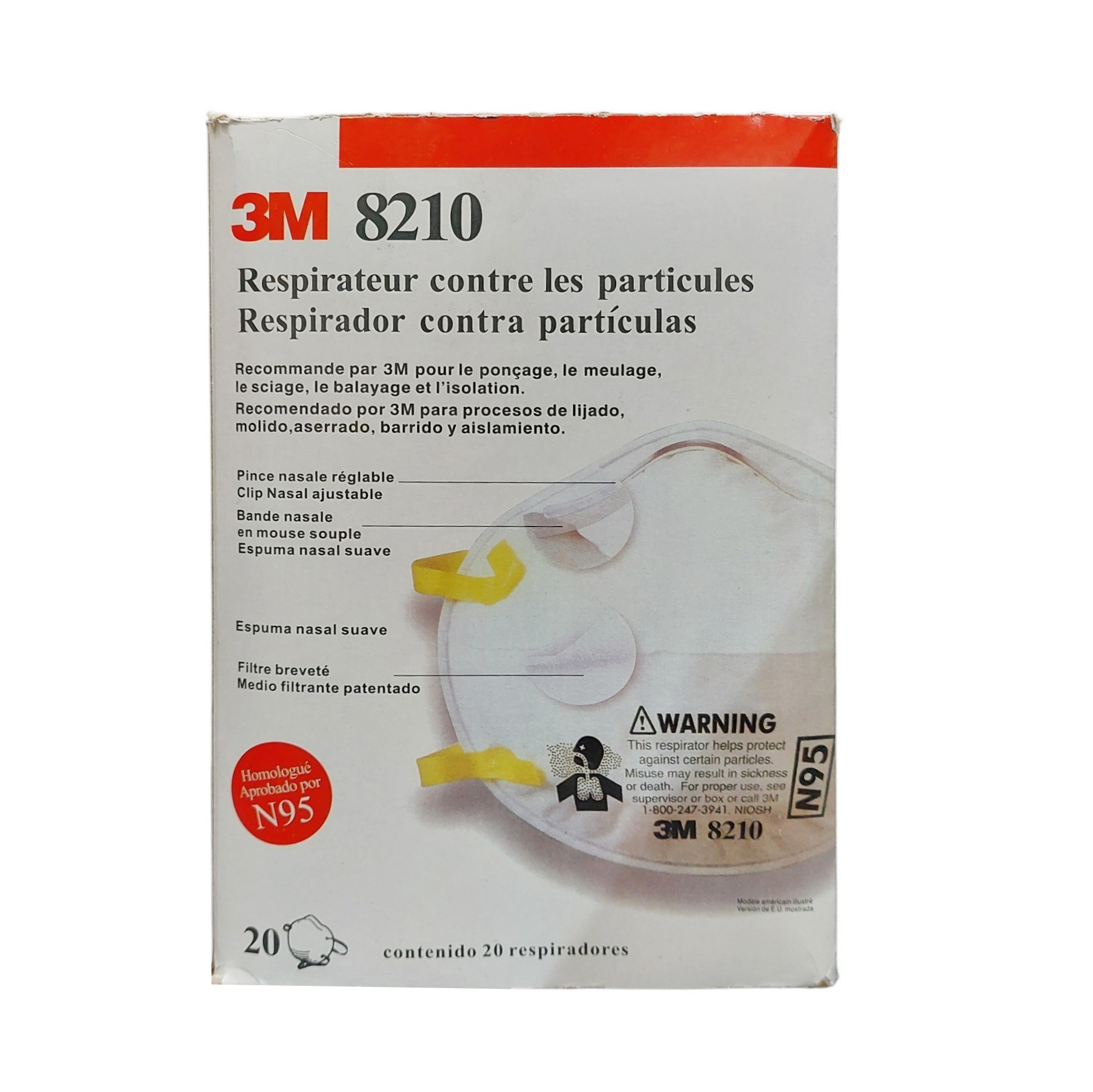 ماسک تنفسی کاسه ای 3M مدل N95 -8210